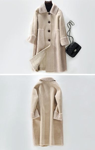 women's wool & blends haining anti-season fur particle sheep shearing coat 2021 lamb female mid-length, Black
women's wool & blends haining anti-season fur particle sheep shearing coat 2021 lamb female mid-length, Black