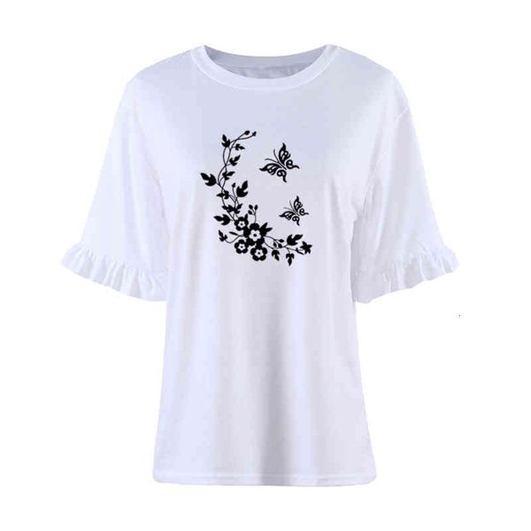 summer butterfly flowers funny printed t-shirt women loose cotton petal sleeve female t-shirts fashion tees casual camisetas, White
summer butterfly flowers funny printed t-shirt women loose cotton petal sleeve female t-shirts fashion tees casual camisetas, White