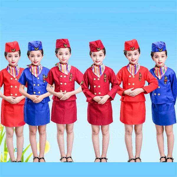 2021 new kids flight attendent cosplay costumes girls stewardess airline service uniforms halloween party performance clothing set k3it, Black
2021 new kids flight attendent cosplay costumes girls stewardess airline service uniforms halloween party performance clothing set k3it, Black