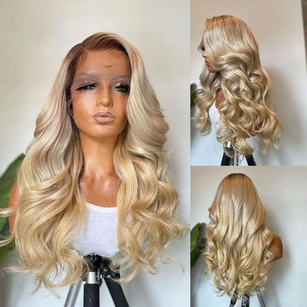 lace wigs 26 inch long ombre blonde body wave transparent brazilian human hair 13x4lace front wig for black women babyhair preplucked 613, Black;brown
lace wigs 26 inch long ombre blonde body wave transparent brazilian human hair 13x4lace front wig for black women babyhair preplucked 613, Black;brown