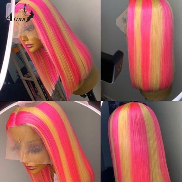 lace wigs ombre blonde 613 front wig short human hair bob straight pink highlight hd lac, Black;brown
lace wigs ombre blonde 613 front wig short human hair bob straight pink highlight hd lac, Black;brown