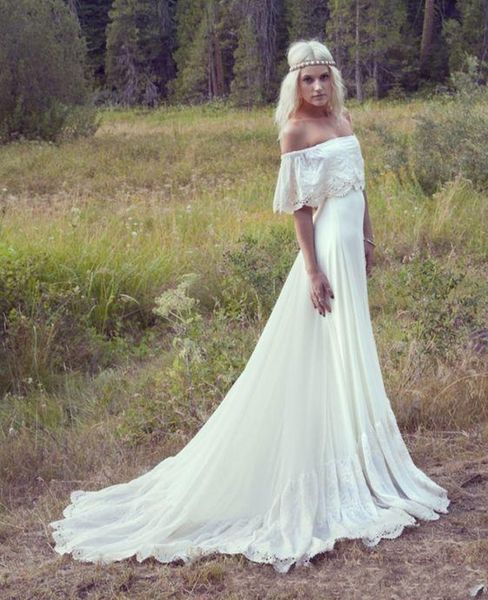 new country 2021 vintage romantic beach lace wedding es off shoulder backless chiffon summer boho pregnant bridal gowns j6e4, White
new country 2021 vintage romantic beach lace wedding es off shoulder backless chiffon summer boho pregnant bridal gowns j6e4, White