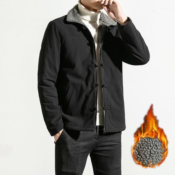 men's down & parkas 2021 winter vintage chinese style coat retro fleece thick cotton-padded jackets mens casual velvet outwear 5xl, Black
men's down & parkas 2021 winter vintage chinese style coat retro fleece thick cotton-padded jackets mens casual velvet outwear 5xl, Black