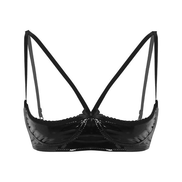bras womens female clubwear dance bra soft sheer adjustable spaghetti straps lingerie faux leather wire-unlined, Red;black
bras womens female clubwear dance bra soft sheer adjustable spaghetti straps lingerie faux leather wire-unlined, Red;black