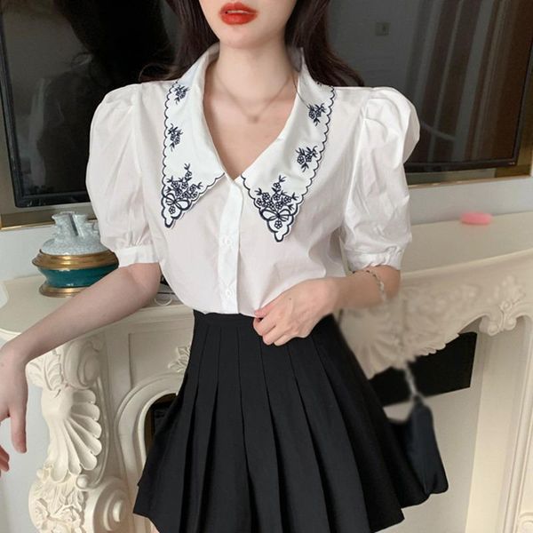women's blouses & shirts jlong women sweet lapel blouse patchwork print shirt puff sleeve ruffle tunic summer top, White
women's blouses & shirts jlong women sweet lapel blouse patchwork print shirt puff sleeve ruffle tunic summer top, White