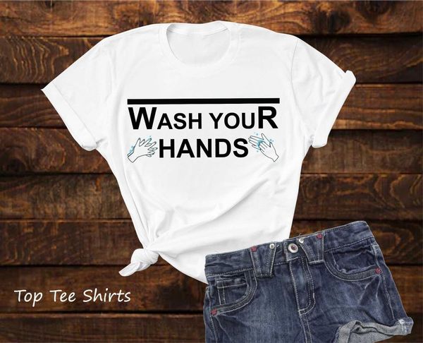 women's t-shirt wash your hands shirt awareness quarantine social distance stay home women fashion graphic grunge tumblr tees, White
women's t-shirt wash your hands shirt awareness quarantine social distance stay home women fashion graphic grunge tumblr tees, White