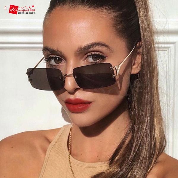sunglasses fashion women's square women rimless shades vintage brand trend 90's sun glasses for female eyewear luxury, White;black
sunglasses fashion women's square women rimless shades vintage brand trend 90's sun glasses for female eyewear luxury, White;black