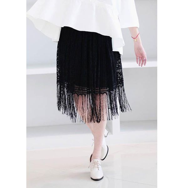 skirts lace women hollow out tassel sunmmer skirt summer high waist solid color loose casual ladies jupe, Black
skirts lace women hollow out tassel sunmmer skirt summer high waist solid color loose casual ladies jupe, Black