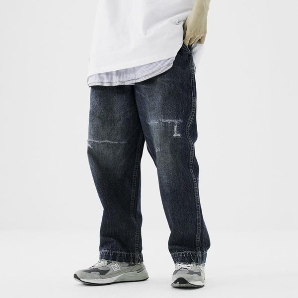 men's jeans washed distressed men street fashion hole loose straight-leg full-length pants casual denim baggy trousers vintage, Blue
men's jeans washed distressed men street fashion hole loose straight-leg full-length pants casual denim baggy trousers vintage, Blue