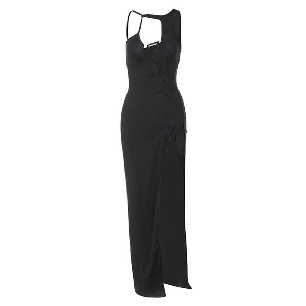 casual dresses women wrapped dress, sleeveless cutout hanging neck bandage tight split black midi, Black;gray
casual dresses women wrapped dress, sleeveless cutout hanging neck bandage tight split black midi, Black;gray