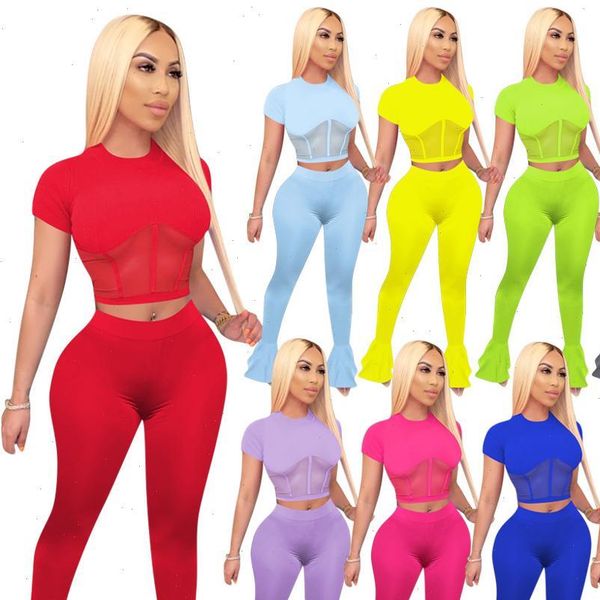 sheer mesh two piece set short crop long pants flare skinny tracksuit clothes for women jogging femme, Gray
sheer mesh two piece set short crop long pants flare skinny tracksuit clothes for women jogging femme, Gray