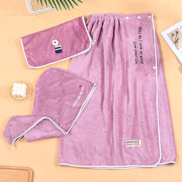 towel fine fiber bath cap skirt three-piece set wearable women's chest and beach towels
towel fine fiber bath cap skirt three-piece set wearable women's chest and beach towels