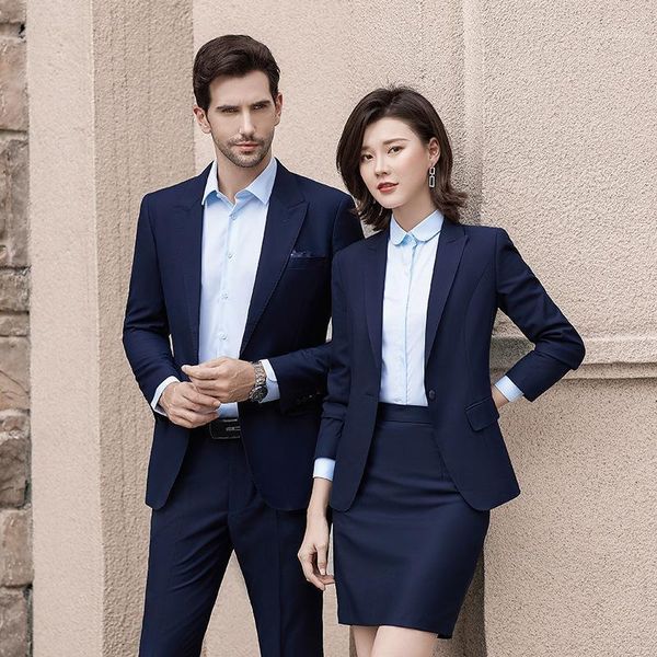 two piece dress thin high-grade suit men and women with the business attire bank equipment sales department uniform civil servants, White
two piece dress thin high-grade suit men and women with the business attire bank equipment sales department uniform civil servants, White