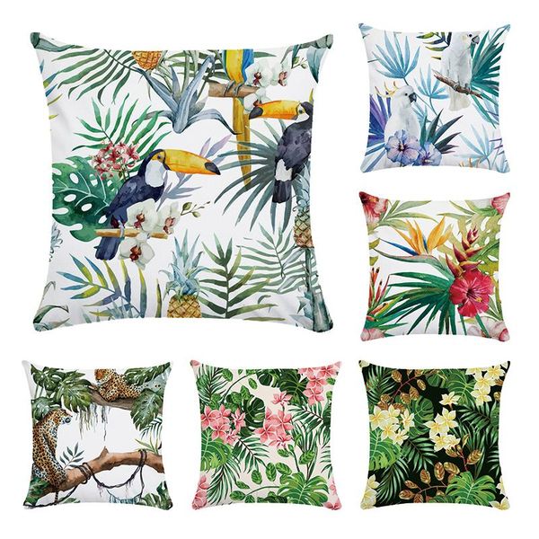 cushion/decorative pillow tropical plants square shape case cotton polyester parrot linen cushion cover for sofa home capa de almofada cr154 
cushion/decorative pillow tropical plants square shape case cotton polyester parrot linen cushion cover for sofa home capa de almofada cr154