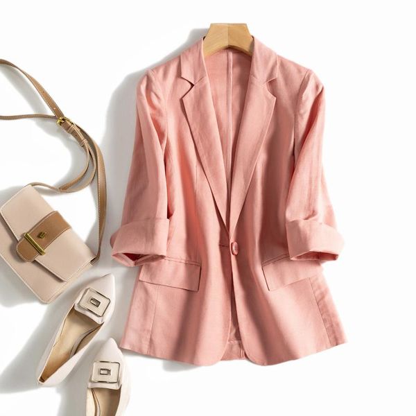 women's suits & blazers spring autumn women all-match loose japanese style brief comfortable breathable linen pink coats, White;black
women's suits & blazers spring autumn women all-match loose japanese style brief comfortable breathable linen pink coats, White;black