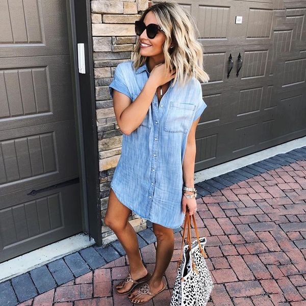 men's t-shirts 2021 summer button short-sleeved denim shirt dress women, White;black
men's t-shirts 2021 summer button short-sleeved denim shirt dress women, White;black