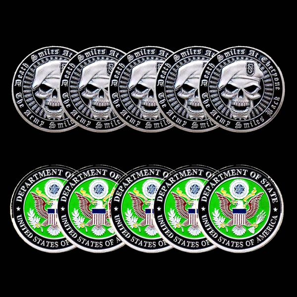 5pcs non magnetic metal craft usa military challenge coin green beret in god we trust state department statue of liberty & eagle token badge 
5pcs non magnetic metal craft usa military challenge coin green beret in god we trust state department statue of liberty & eagle token badge