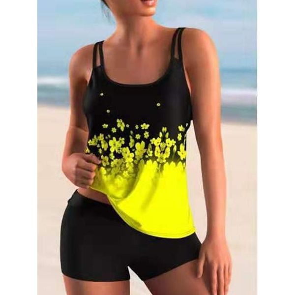 women's swimwear swimsuit floral strappy padded tank + solid color short suits brazilian bikini tankini women swimming suit, White;black
women's swimwear swimsuit floral strappy padded tank + solid color short suits brazilian bikini tankini women swimming suit, White;black
