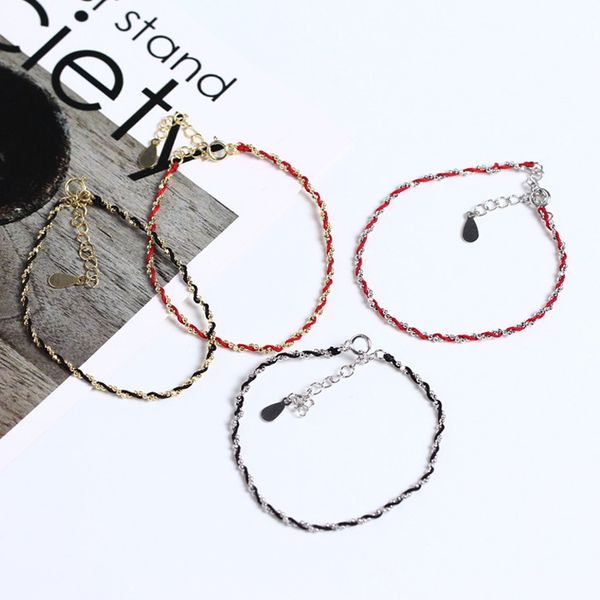 yhb004 benmingnian little red rope bracelet us pure silver simple hand woven chain bracelet, Golden;silver
yhb004 benmingnian little red rope bracelet us pure silver simple hand woven chain bracelet, Golden;silver