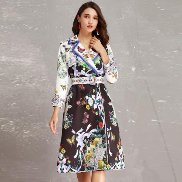 women's trench coats 2021 autumn high fashion brand woman classic double breasted coat business butterfly flower print belt slim outerw, Tan;black
women's trench coats 2021 autumn high fashion brand woman classic double breasted coat business butterfly flower print belt slim outerw, Tan;black