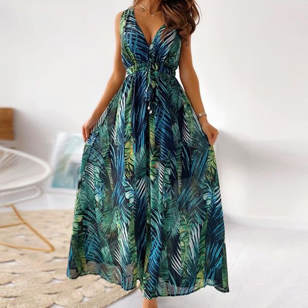 casual dresses women slim elastic waist maxi dress vintage print lace-up backless long elegant v neck sleeveless party, Black;gray
casual dresses women slim elastic waist maxi dress vintage print lace-up backless long elegant v neck sleeveless party, Black;gray
