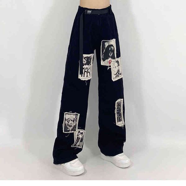 women's jeans grunge punk patchwork black women hip hop streetwear print oversize wide leg trousers 90s vintage fashion pants 8cjj, Blue
women's jeans grunge punk patchwork black women hip hop streetwear print oversize wide leg trousers 90s vintage fashion pants 8cjj, Blue