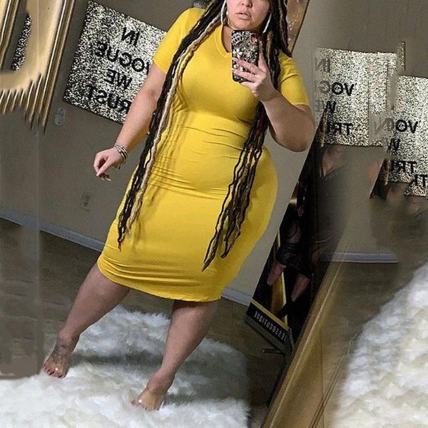 casual dresses 4xl 5xl plus size bodycon v neck short sleeve mid calf elegant fashion solid evening night club wear vestidos mujer, Black;gray
casual dresses 4xl 5xl plus size bodycon v neck short sleeve mid calf elegant fashion solid evening night club wear vestidos mujer, Black;gray