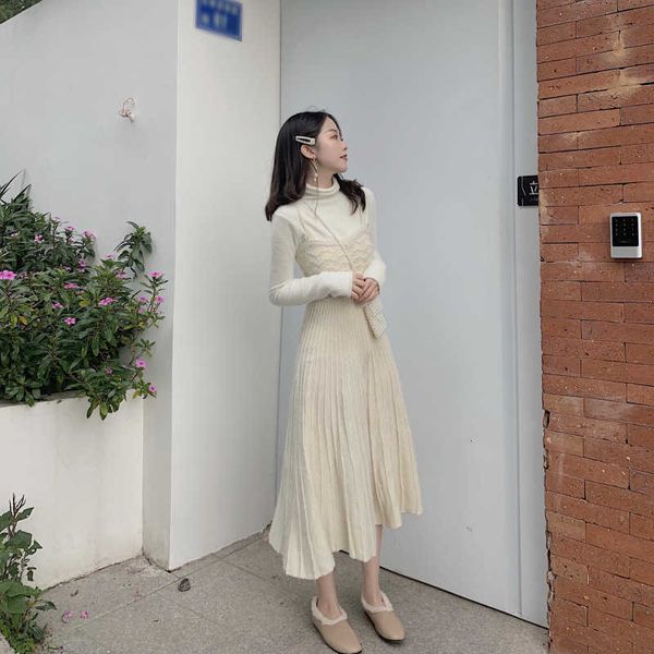 fl19443 net red small frh autumn and winter suit gentle mori sweater base coat knitted suspender skirt, White;black
fl19443 net red small frh autumn and winter suit gentle mori sweater base coat knitted suspender skirt, White;black