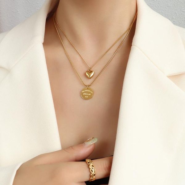 pendant necklaces yaonuan french double-layer titanium steel gold plated necklace for women hearag clavicle chain fashion beach jewelry, Silver
pendant necklaces yaonuan french double-layer titanium steel gold plated necklace for women hearag clavicle chain fashion beach jewelry, Silver