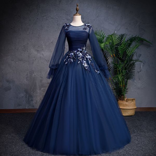 full sleeve party luxury ball gown vintage lace prom vestidos de women stage performance evening dress 9dms, Black;gray
full sleeve party luxury ball gown vintage lace prom vestidos de women stage performance evening dress 9dms, Black;gray