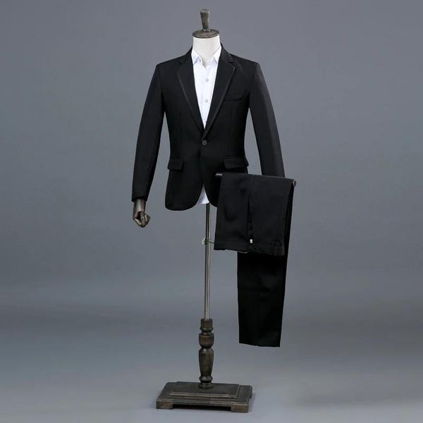 men's suits & blazers 2 sets of suit jacket trousers / 2022 fashion casual boutique business slim panel stage host dress wedding man, White;black
men's suits & blazers 2 sets of suit jacket trousers / 2022 fashion casual boutique business slim panel stage host dress wedding man, White;black