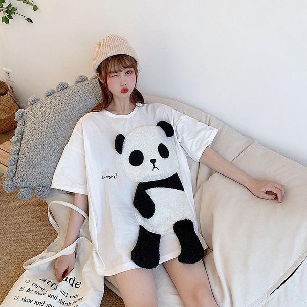 women's t-shirt korean clothes short sleeve tshirt women 2021 panda print plush patch embroidery lady oversized o-neck cute, White
women's t-shirt korean clothes short sleeve tshirt women 2021 panda print plush patch embroidery lady oversized o-neck cute, White