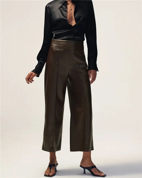 women's pants & capris 2021 female spring high waist from fake leather long leg korean loose ladies fashion clothes plus size, Black;white
women's pants & capris 2021 female spring high waist from fake leather long leg korean loose ladies fashion clothes plus size, Black;white