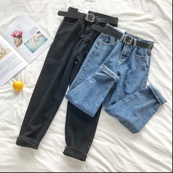korean women high waist jeans streetwear vintage black all match womens korean fashion stretch casual trousers with belt, Blue
korean women high waist jeans streetwear vintage black all match womens korean fashion stretch casual trousers with belt, Blue