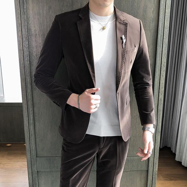 men's suits & blazers golden velvet business slim fit terno blazer masculino 2021 wedding groomsman suit solid vintage costume homme, White;black
men's suits & blazers golden velvet business slim fit terno blazer masculino 2021 wedding groomsman suit solid vintage costume homme, White;black