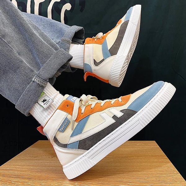 2021 canvas autumn high board men's casual student fashion sho, Black
2021 canvas autumn high board men's casual student fashion sho, Black