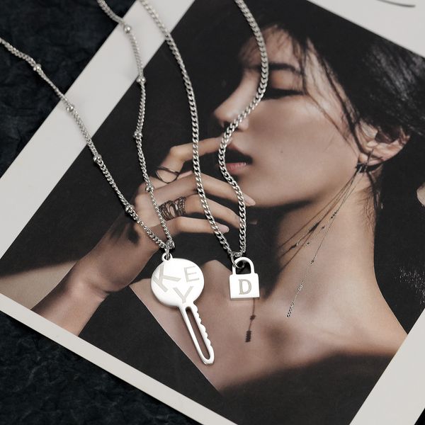 indifference personality multi-layer key lock titanium steel necklace fashionable simple stainless steel clavicle chain pendant, Silver
indifference personality multi-layer key lock titanium steel necklace fashionable simple stainless steel clavicle chain pendant, Silver