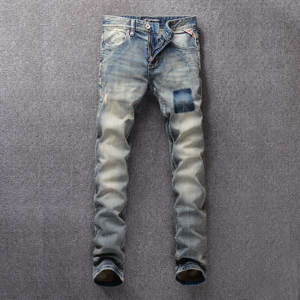 2021 new italian vintage style fashion retro washed slim fit classical men denim pants hombre streetwear hip hop jeans 5van, Blue
2021 new italian vintage style fashion retro washed slim fit classical men denim pants hombre streetwear hip hop jeans 5van, Blue