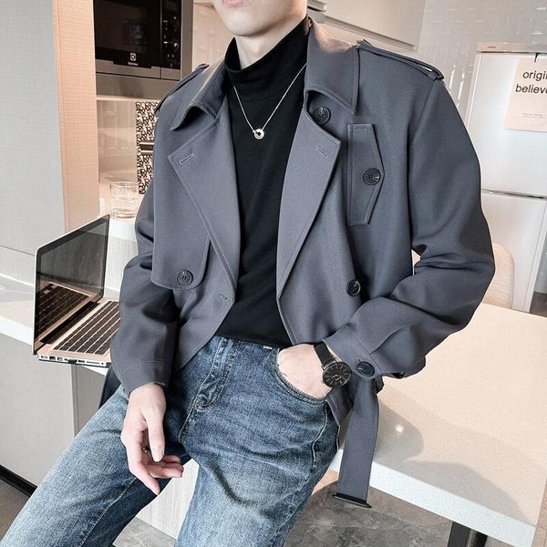 men's trench coats clothing spring double-breasted slim fit loose short casual fashion, Tan;black
men's trench coats clothing spring double-breasted slim fit loose short casual fashion, Tan;black