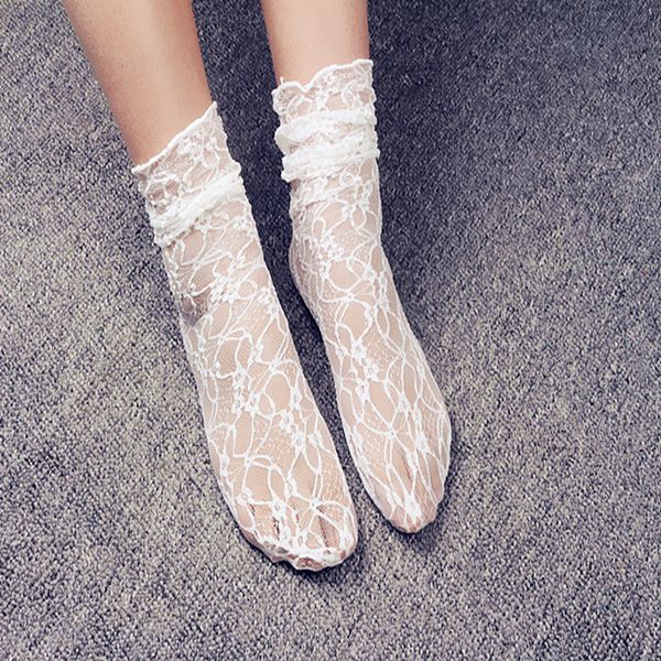 socks hosiery lace mh lace middle tube pile women's south korean bubble summer thin transparent socks, Black;white
socks hosiery lace mh lace middle tube pile women's south korean bubble summer thin transparent socks, Black;white