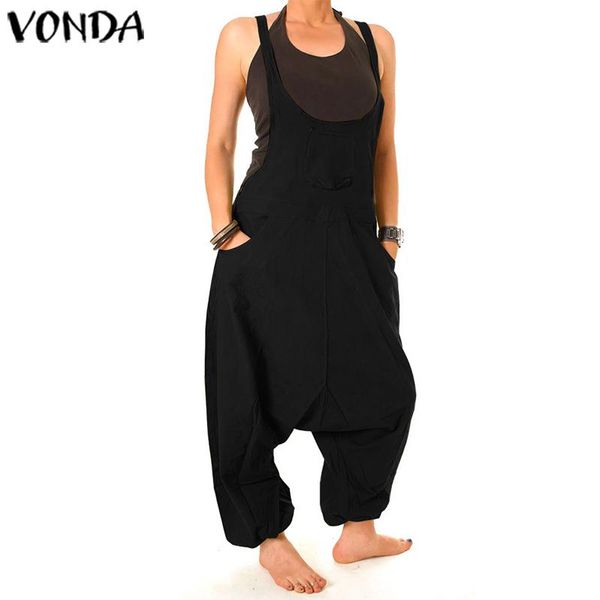 women's jumpsuits & rompers overalls vonda 2021 summer women vintage casual loose backless sleeveless playsuit plus size femme harem pa, Black;white
women's jumpsuits & rompers overalls vonda 2021 summer women vintage casual loose backless sleeveless playsuit plus size femme harem pa, Black;white
