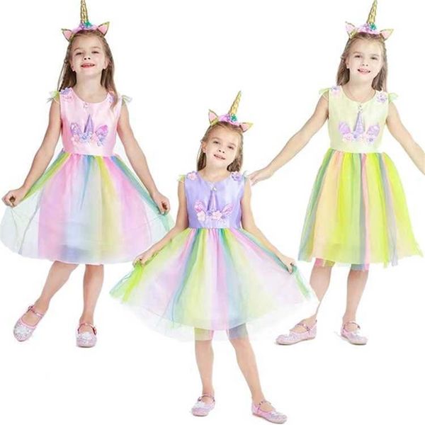 2021 kids children girls sleeveless mesh dress cute rainbow color unicorn tutu skirt princess party dresses christmas eve halloween cosplay, Red;yellow
2021 kids children girls sleeveless mesh dress cute rainbow color unicorn tutu skirt princess party dresses christmas eve halloween cosplay, Red;yellow