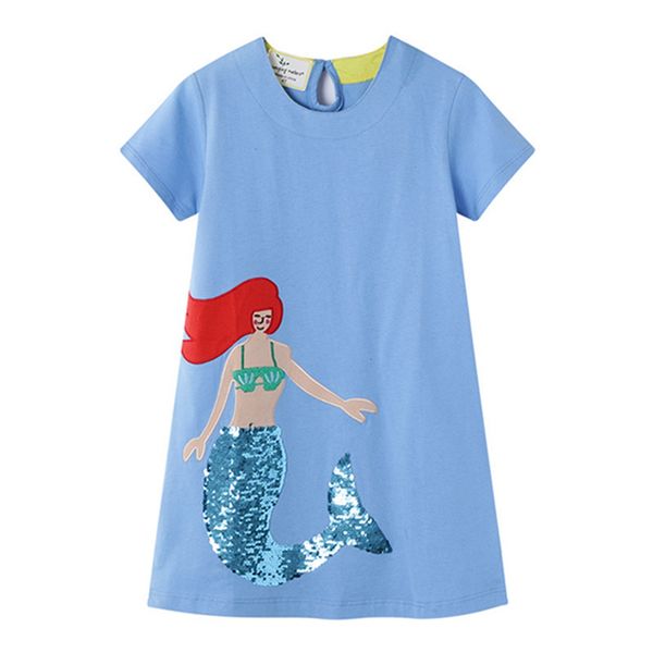 2-7 years girls dress with mermaid sequines blue t-shirt dress for toddler kids summer outfit clothes, Red;yellow
2-7 years girls dress with mermaid sequines blue t-shirt dress for toddler kids summer outfit clothes, Red;yellow