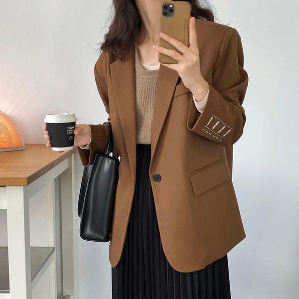 women's suits & blazers fall fashion loose high-end embroidery single button long sleeve woman girl outwear office lady jacket, White;black
women's suits & blazers fall fashion loose high-end embroidery single button long sleeve woman girl outwear office lady jacket, White;black
