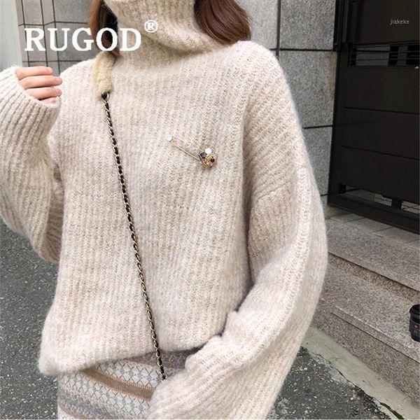 rugod pull woman solid turtleneck thick soft knitted pullover long sleeve loose warm sweater fashion female elegant casual 1, White;black
rugod pull woman solid turtleneck thick soft knitted pullover long sleeve loose warm sweater fashion female elegant casual 1, White;black