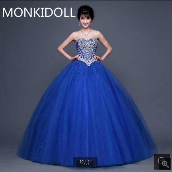 42021 new arrival royal blue ball gown prom dresses heavily beading crystals princess puffy elegant prom gowns sweet 16 long party dresses, Black
42021 new arrival royal blue ball gown prom dresses heavily beading crystals princess puffy elegant prom gowns sweet 16 long party dresses, Black