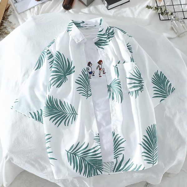 men's casual shirts 2021 summer style men thin short sleeve square collar button-style hawaii loose-fit shirt, White;black
men's casual shirts 2021 summer style men thin short sleeve square collar button-style hawaii loose-fit shirt, White;black