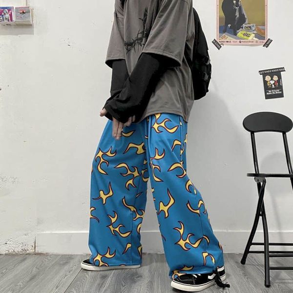 blue harajuku pair flame straight leggings loose trousers high waist draping broad leg sports fall/winter 5q6k, Black;white
blue harajuku pair flame straight leggings loose trousers high waist draping broad leg sports fall/winter 5q6k, Black;white