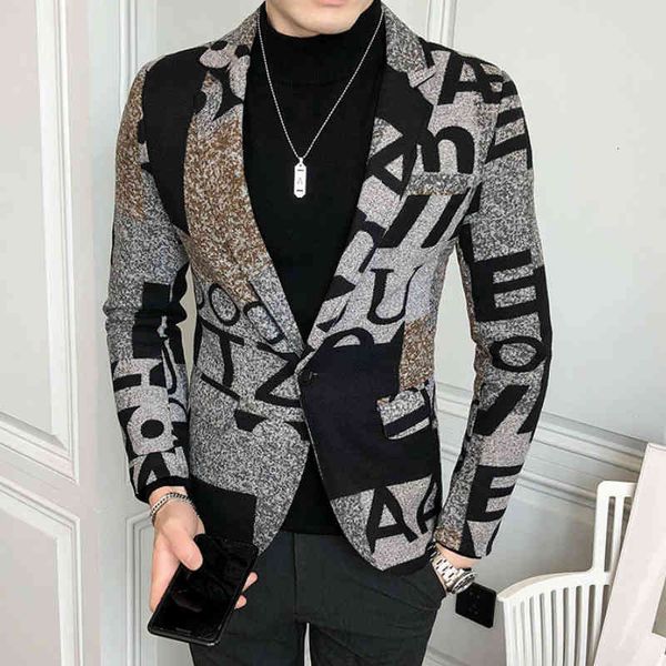 men's suits & blazers letter print wool woolen winter casual suit jacket slim fit party club wedding social homme hdjm, White;black
men's suits & blazers letter print wool woolen winter casual suit jacket slim fit party club wedding social homme hdjm, White;black
