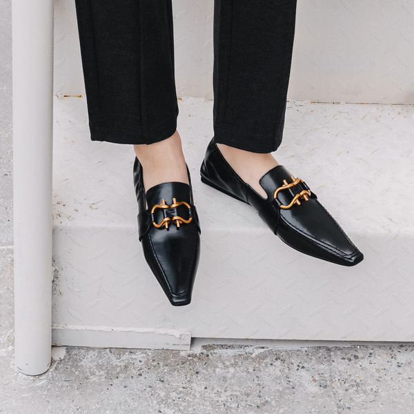 womens genuine leather elastic slip-on flats loafers square toe female soft comfortable espadrilles metal buckle casual shoesdress shoes, Black
womens genuine leather elastic slip-on flats loafers square toe female soft comfortable espadrilles metal buckle casual shoesdress shoes, Black